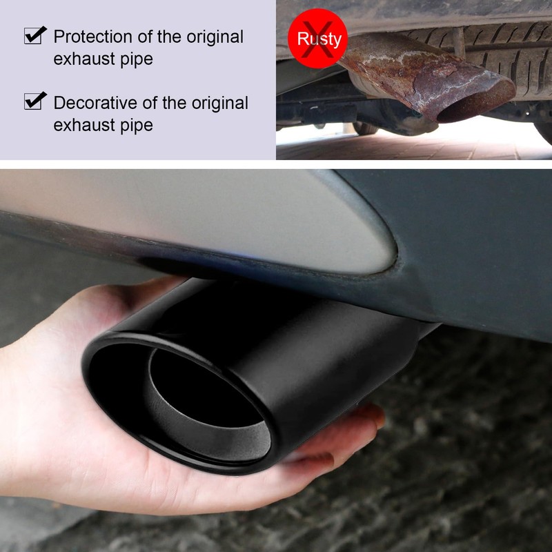Dsycar Universal Stainless Steel Car Exhaust Tail Muffler Tip Pipe