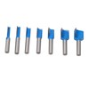 7 Pcs Straight Router Bit 8mm Shank Double Flute Wood