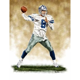 James Byrne Tony Romo Dallas Cowboys 11 X 14 Giclee by James Byrne Series 1