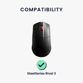 kwmobile Mouse Feet Replacement Compatible with SteelSeries Rival 3 Computer Mouse Skates Sticker - Black