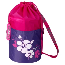 Kaboodle Childrens Swim and Sports Bag - Hibiscus Flowers Pink and Purple