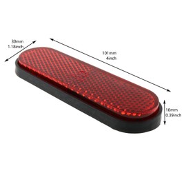 LUORNG 2pcs Double-Sided Adhesive Bicycle Pedal Reflector 101x30mm Red Elliptic Type Night Safety Warning Pedal Reflective Sheet