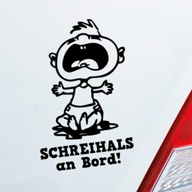 Car Sticker in your desired Colour Writing's On Board Baby Child Boy Girl 15x9 cm Car Window Sticker, matt black