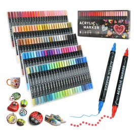 120 Colores Marcadores Plumones Acrilico Punta Pincel Kit