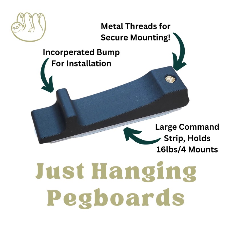 4pk Secure Wall Mounting, SKADIS Compatible, Includes Command Strips, Black