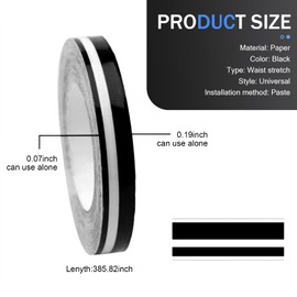 Dogary 2 PCS Car Pinstripe Tape, Car Waistline Body Sticker, 32.1 Ft X 0.4 Inch Car Fine Line Decals, Universal Decorative Stripe Sticker for Cars Motorcycles Boats (Black)