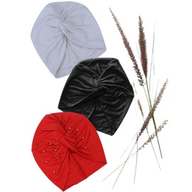 Mãe Baby Set de 3 Turbantes Gorros de Algodon para Mujer | Ultracomodos y Ligeros | Plisados | Oncologicos | Hecho 100% en México