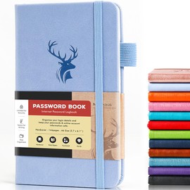 Molekaus Password Book with Tabs Password Keeper with Extra Password Space to Change Password. Medium Size Password Notebook for Home or Office for Internet Log In, 5.3 * 7.7in Lavender