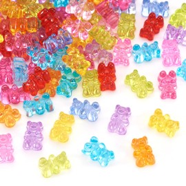 Craftdady - 200 abalorio de plástico acrílico de oso gomoso, coloridas y lindas abalorio espaciadoras sueltas para manualidades, pulseras, collares, aretes, anillos, bisutería
