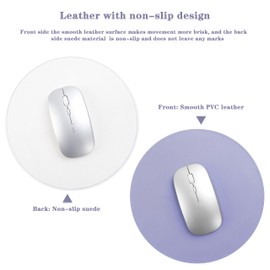 YSAGi - Paquete de 2 almohadillas para orejas de mouse, ultra finas e impermeables, de piel de PVC, bordes cosidos, funciona para computadoras, portátiles, todo tipo de alfombrilla de mouse,