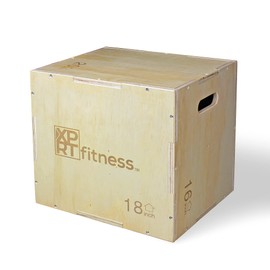 XPRT Fitness 3 in 1 Wood Plyometric Jump Box Fitness Training Conditioning Step Exercise (20‘’/18‘’/16‘’)