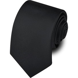 Keyoung Elegant Tie Black for Men Classic Black Tie Men's Ties for Men Tie Wedding Office Party Formal Elegant Tie Business Tie, Black-8 cm