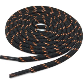 YFINE 55.12" Inch Black Orange Round Outdoor Climbing Basketball Shoe Laces Athletic Shoelaces(2 Pair)