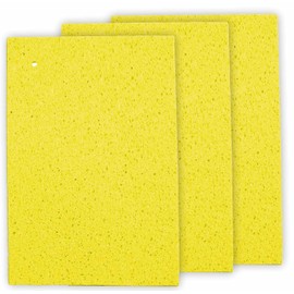 Nihon Insole Industry Cellulose Sponge Cloth, Made in Japan, Water Absorbent, Quick Drying, Drainage Mat, Large Type, 17.7 x 11.8 inches (45 x 30 cm), Yellow, Set of 3