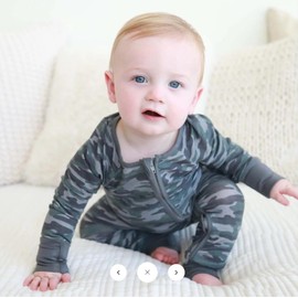 Ayalinggo Newborn Baby Boy Clothes Long Sleeve Crewneck Camouflage Footies Camo Romper Zipper Bodysuit Fall Winter Outfit (Gray, 3-6 Months)