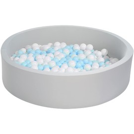 UHAPPYEE Extra Large Soft Ball Pit for Toddler, 51 x 11.8 in Foam Ball Pit for Baby Kids Soft Round Ball Pool Children Toddler, Indoor Memory Sponge Round Ball Pit Without Balls - White
