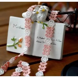 Unbranded 3/8 inch wide pink/white trim price per yard