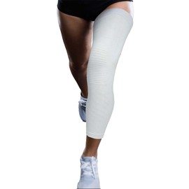 Zensah Full Leg Compression Sleeve - Long Full Length Support for Thigh, Knee, Calf for Men, Women, Running, Basketball, Football (Medium, 1 Pair - White)