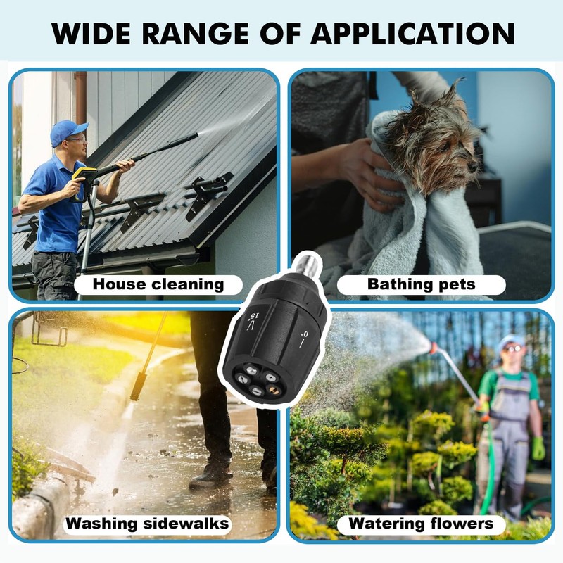 Bestgle Pressue Washer Nozzle, 5-in-1 Quick Changeover Power Washer Tips,