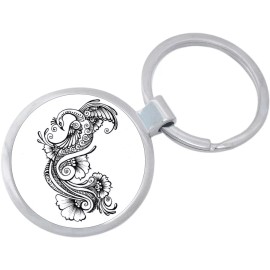 Peacock Outline Keychain - Includes 1.25 Inch Loop for Keys or Backpack