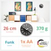 Mebus Radio Controlled Wall Clock 26cm Silent Roman Numerals Silver