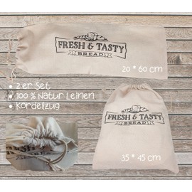 STAWOXX® Bread and Baguette Bags, 100% Linen Bread Bag for Storing Bread, Baguette, Buns With these Linen Bread Bags, you can store your bread sustainably and plastic-.