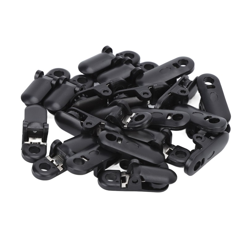 20pcs Hearing Aid Lanyard Clip Black ABS Clip Replacement Accessory