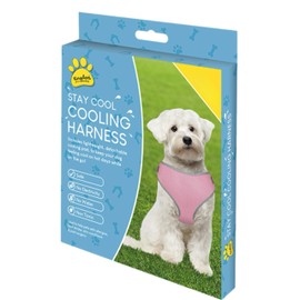 eBoutik - Summer Dog Cooling Harness Vest with Detachable Cooling Pad - Lightweight Ice-cooling Sun Protection Coat for Pets Outdoor Fun (Pink, Large)