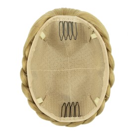 IMISSU Braided Chignon Dancer Hair Cover Donut Hair Pieces Scrunchies Hair Bun Wig Clips Updo Wedding Party for Women (M6 Ash Blonde)