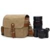 Fahgaer Canvas SLR Camera Bag Mini Single Messenger Bags Waterproof