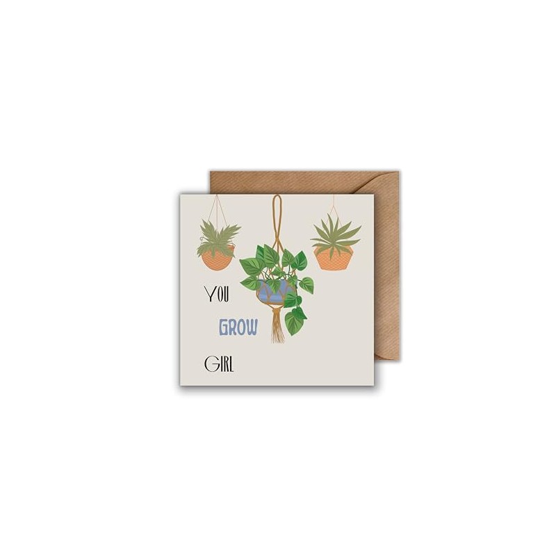 WBdesignz Card with Envelope - Motivational Card You Grow Girl