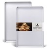 HONGBAKE Half Baking Sheet Pan Set of 2, Nonstick Cookie Sheet for Oven, Heavy Duty 1/2 Commercial Cookie Trays, Dishwasher Safe - Silver
