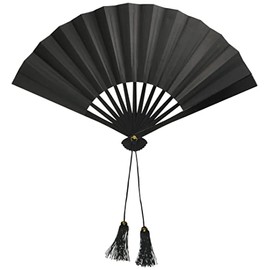 Onigata Touken Takinohoma Steel Fan, Black, 1.8 inches (30 cm), Total Length: 11.8 inches (440 g)