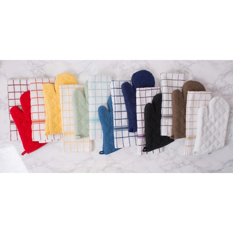 DII Basic Terry Collection Quilted 100% Cotton, Potholder, Pebble, 3