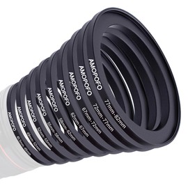 9 pieces 40.5-49 mm/49-52 mm/52-55 mm/55-58 mm/58-62 mm/62-67 mm/67-72 mm/72-77 mm/77-82 mm filter ring adapter set, lens filter, step up ring, compatible with all brands ND CPL UV metal filter