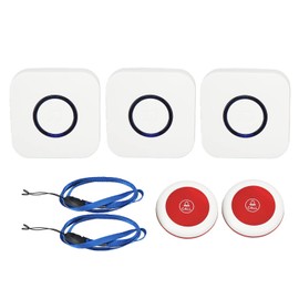 Buscapersonas Inalámbrico para Cuidadores, Llamada de un Toque Botón de Llamada Inalámbrico de Alerta de Enfermería de Llamada Inteligente con Receptor con Luz Indicadora