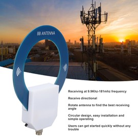 Donut SW Antenna, 9.9kHz to 181MHz Frame Antenna Shortwave 10-30DBuV Portable Mini Frame Antenna with SMA Plug for Malachite Receiver, TEF6686 Receiver, HAM Connectors