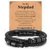 FLHEART Stepdad Gifts Mens Bracelets - Brown Braided Leather Bracelet