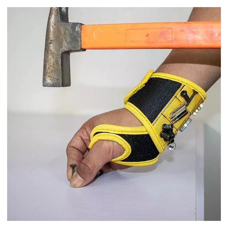 Estuchelandia Pulsera Magnética Con Imanes Correa Soporte Clavos Tornillos