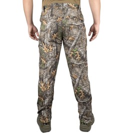 LOOGU Men's Fleece Lined Insulation Camo Hunting Pants Windproof Water-Resistant Softshell Hunting Pants for Men with 5 Pockets