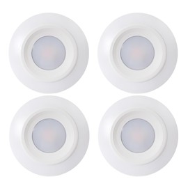 4 Pack 6 Inch LED Disk Light, Dimmable Flush Mount Ceiling Light 5000K Daylight, 9.5W, 800LM, Low Profile Surface Mount Light Fixture, Wet Rated, Install into Junction Box, ETL-Listed