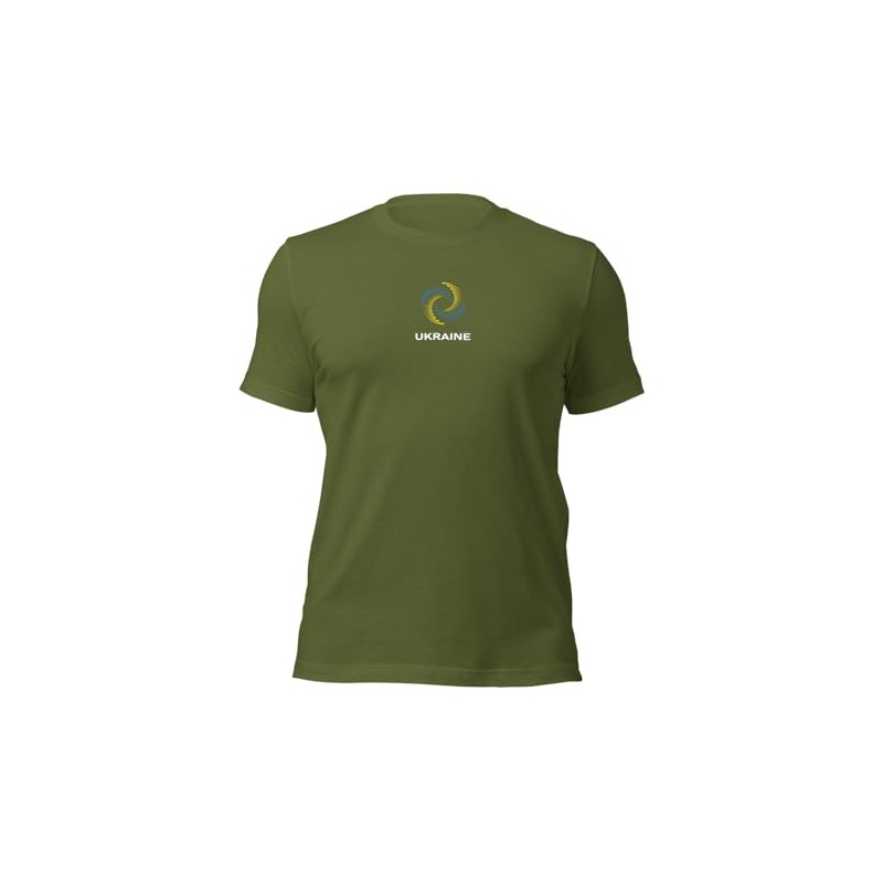 Small Inscription Ukraine - Ukraine Flag Spiral Effect Unisex T-Shirt