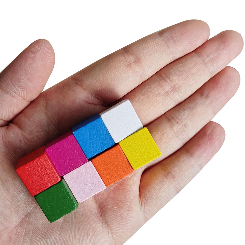 MECCANIXITY Crafts Wooden Cube 100 Pcs Square White Natural Solid