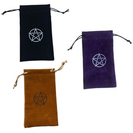 3 Pcs Tarot Storage Bag Velvet Drawstring Bags Pentagram Mini Lightweight Pouches for Coin Tarot Purses Storage