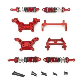 RWLZLB for Hyper Go H16BM Parts, Metal Upgraded Shock Mount Body Pillars Shock Absorber Set, Replacement Accessories for Hyper Go H16GT H16DR 16207 16208 1/16 RC Car (Red)