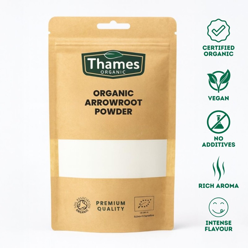 Organic Arrowroot Powder 100g - Arrowroot Flour, Starch Non-GMO Thickening
