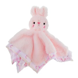 Baby Plush Pink Bunny Blanket with Satin Back - Security Blanket, Bunny for Baby Girl, Infant Comfort Plush.