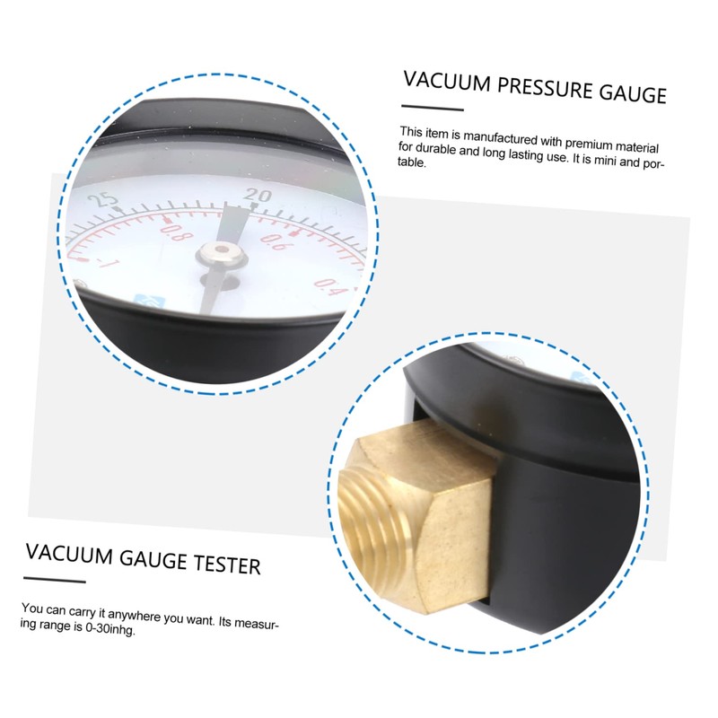 TEHAUX Pcs Inhg Vacuum Pressure Gauge Compressor Tool Mini Portable