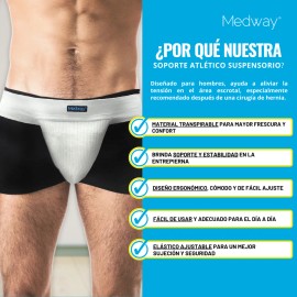 Medway | Soporte Atlético Suspensorio Color Blanco Talla Mediano