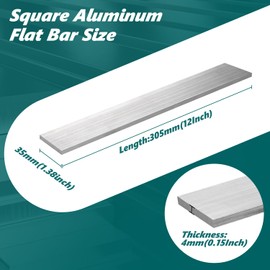 2 Pieces Square Aluminum Bar, 0.16" Thickness X 1.38" Width X 12" Length Square 6061 Aluminum Flat Plate, 4 x 35 x 305mm T6511 Solid New Mill Stock
